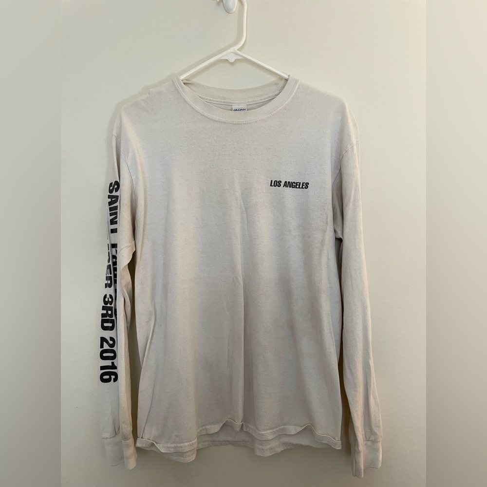 Kanye West Saint Pablo Long Sleeve T Shirt. White. Size Medium